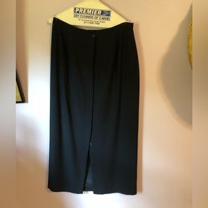 Vintage Laura Ashley button front midi skirt size 12 navy